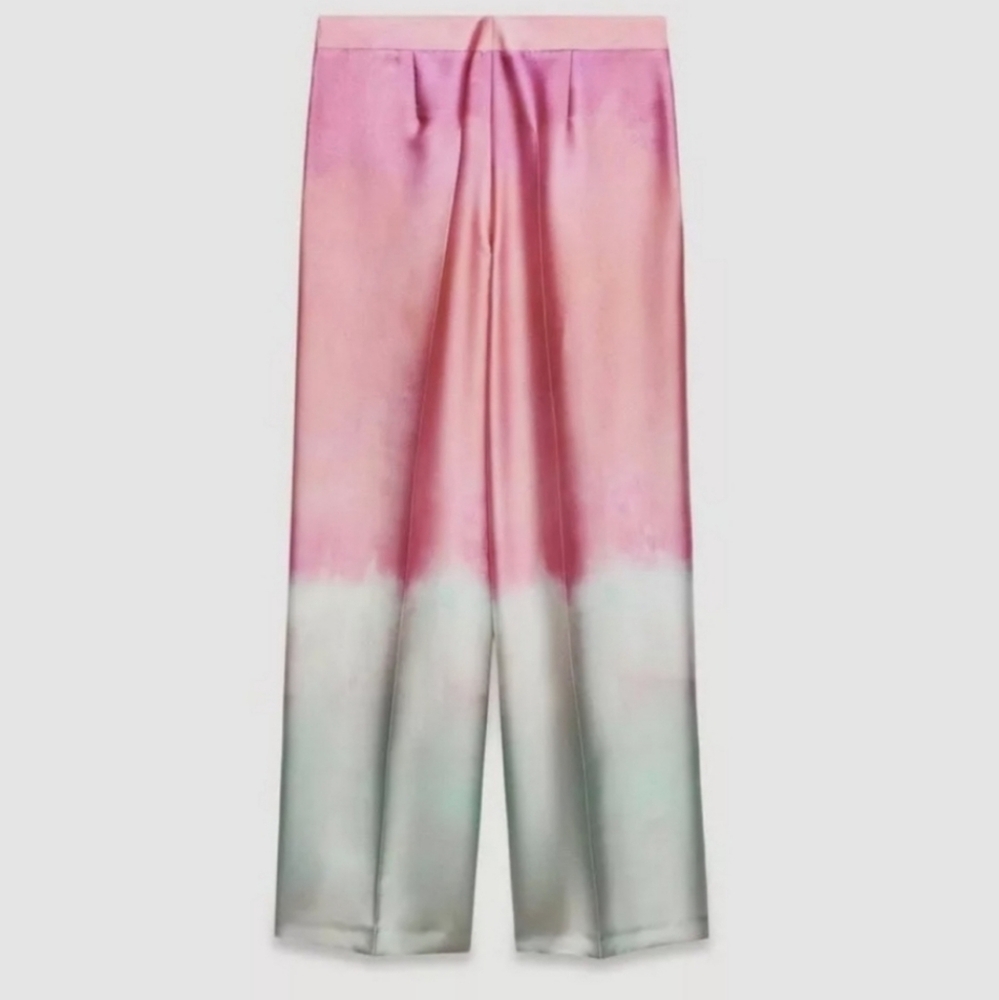ZARA TIE DYE PRINT WIDE LEG PANTS Size XS - Picture 7 of 8